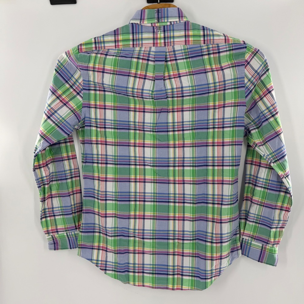 Polo Ralph Lauren Mens Slim Fit Plaid Button Down Shirt Green Blue L NWT - Picture 7 of 9